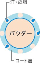 汗・皮脂 パウダー コート層