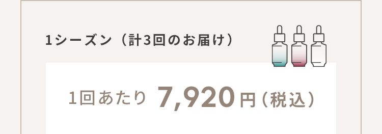 1シーズン（計3回のお届け）：1回あたり 7,920円（税込）