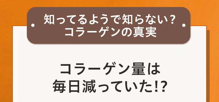 知ってるようで知らない？コラーゲンの真実 コラーゲン量は毎日減っていた!?