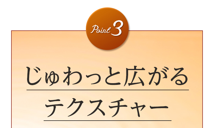 Point3 じゅわっと広がるテクスチャー