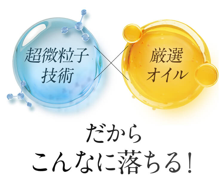 超微粒子技術×厳選オイル だからこんなに落ちる！