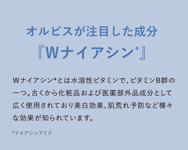 オルビスが注目した成分「W「ナイアシン」