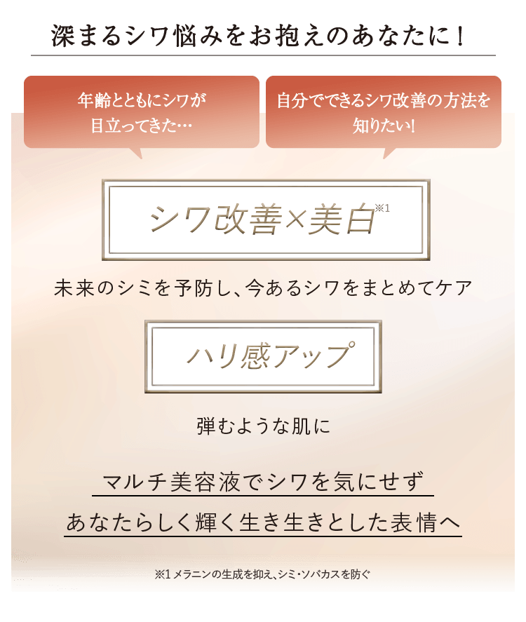 深まるシワ悩みをお抱えのあなたに！