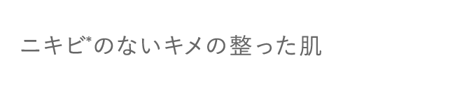 ニキビ*2のないキメの整った肌