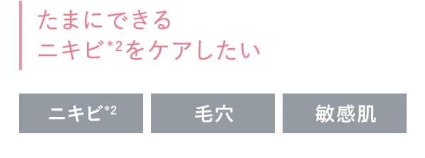 たまにできるニキビ*2をケアしたい