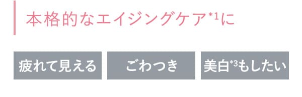 本格的なエイジングケアに