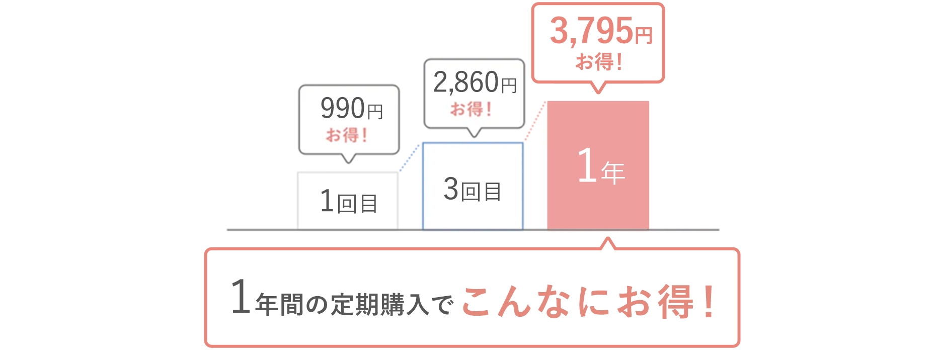 1年間の定期購入でこんなにお得！